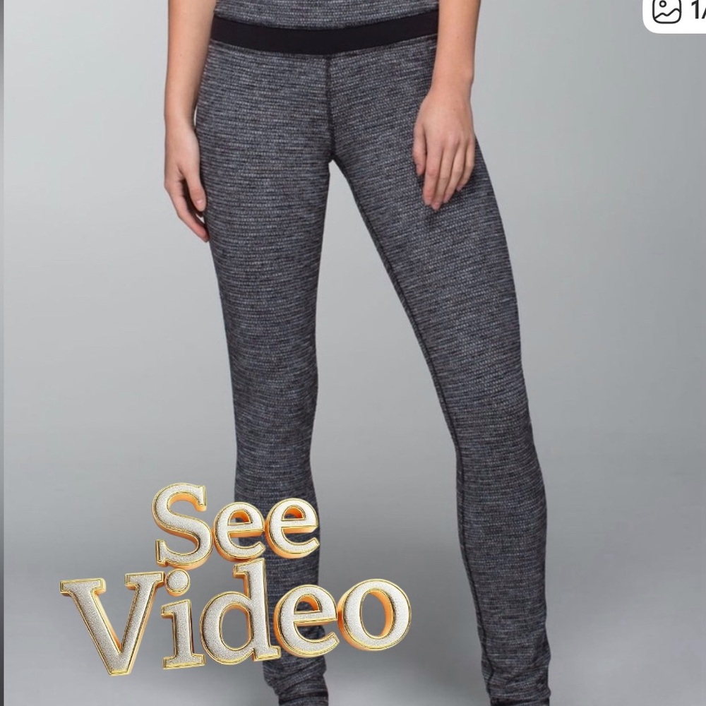 LULULEMON Skinny Groove Pant Coco Pique Black/Black. See Video